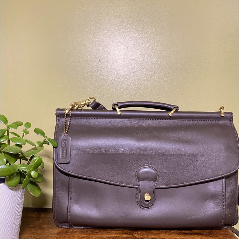 Coach Leather Laptop Messenger Work Bag